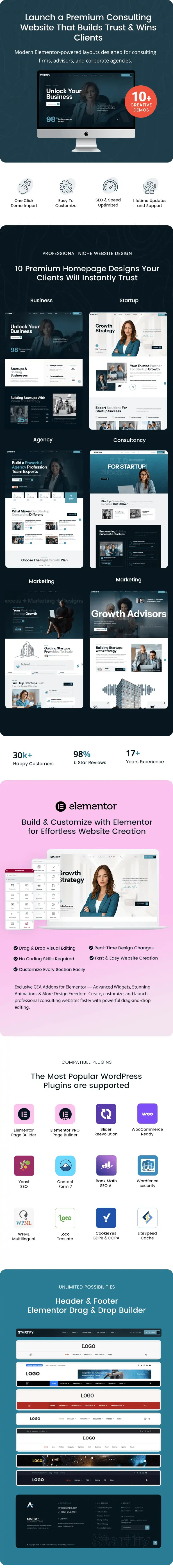 Startify - Startup Business & Consulting Agency Elementor Theme