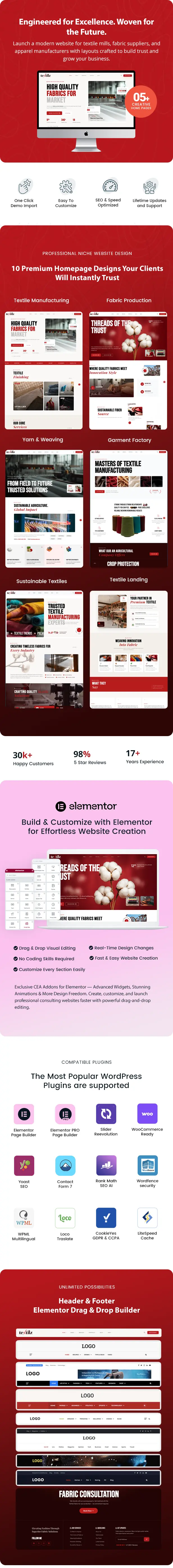 Textilz – Textile & Fabric Industry WordPress Theme