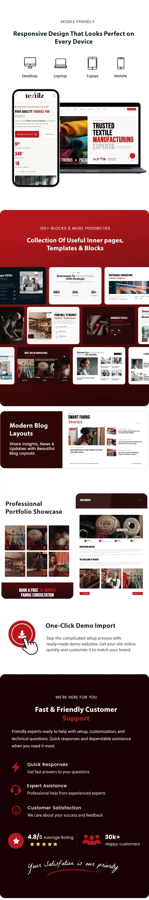 Textilz – Textile & Fabric Industry WordPress Theme