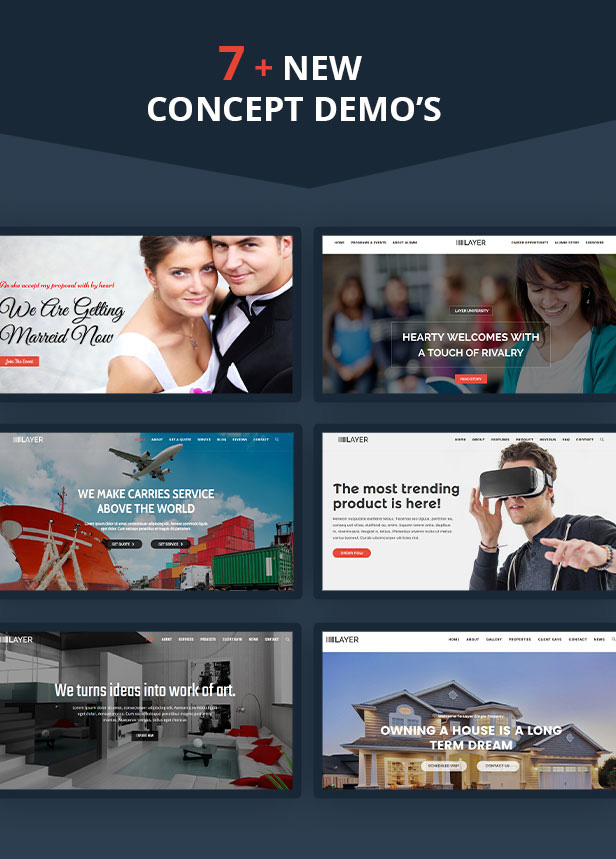 Multiple home demos for Startup Landing Page WordPress Theme