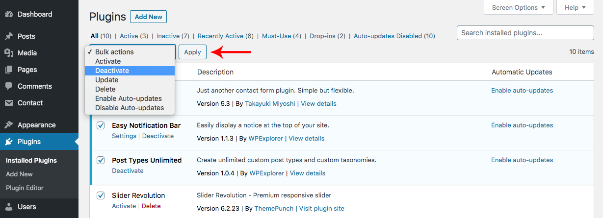 WordPress Update Errors