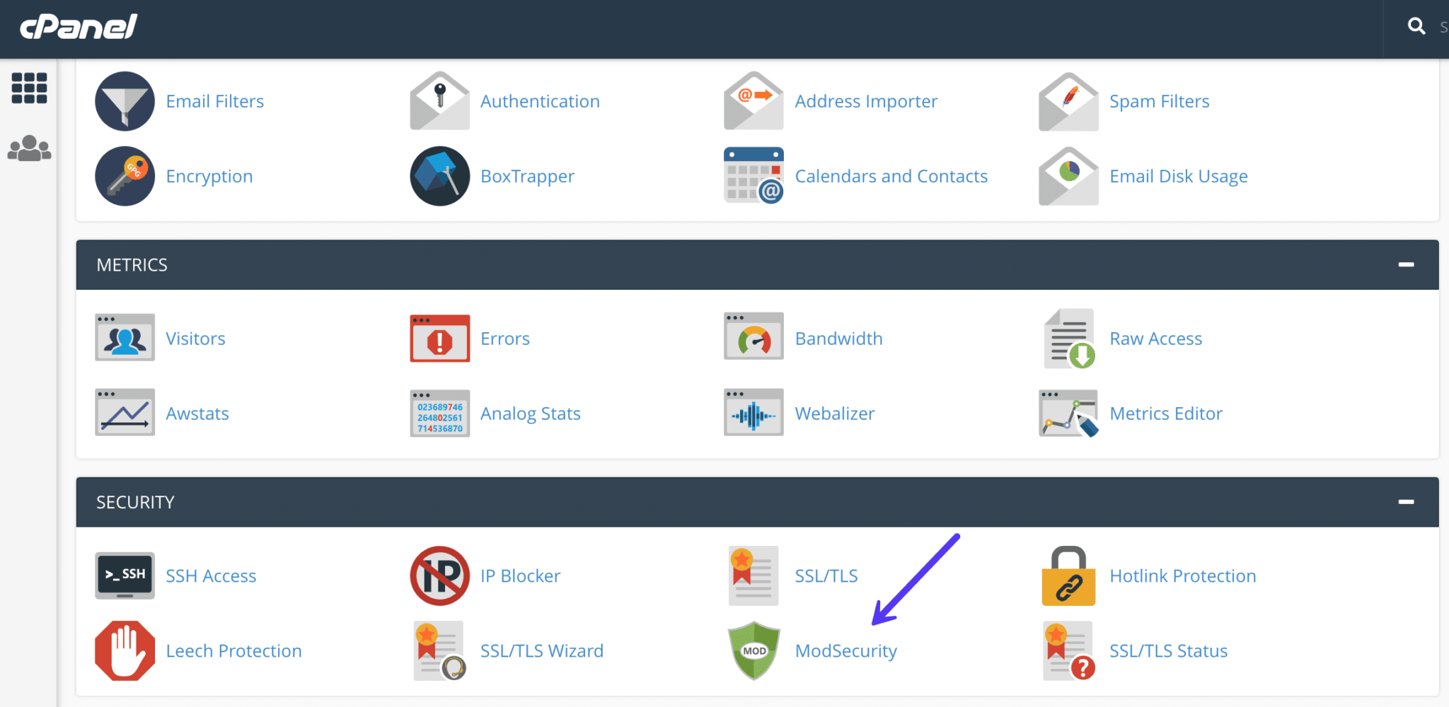 Disabling ModSecurity via cPanel