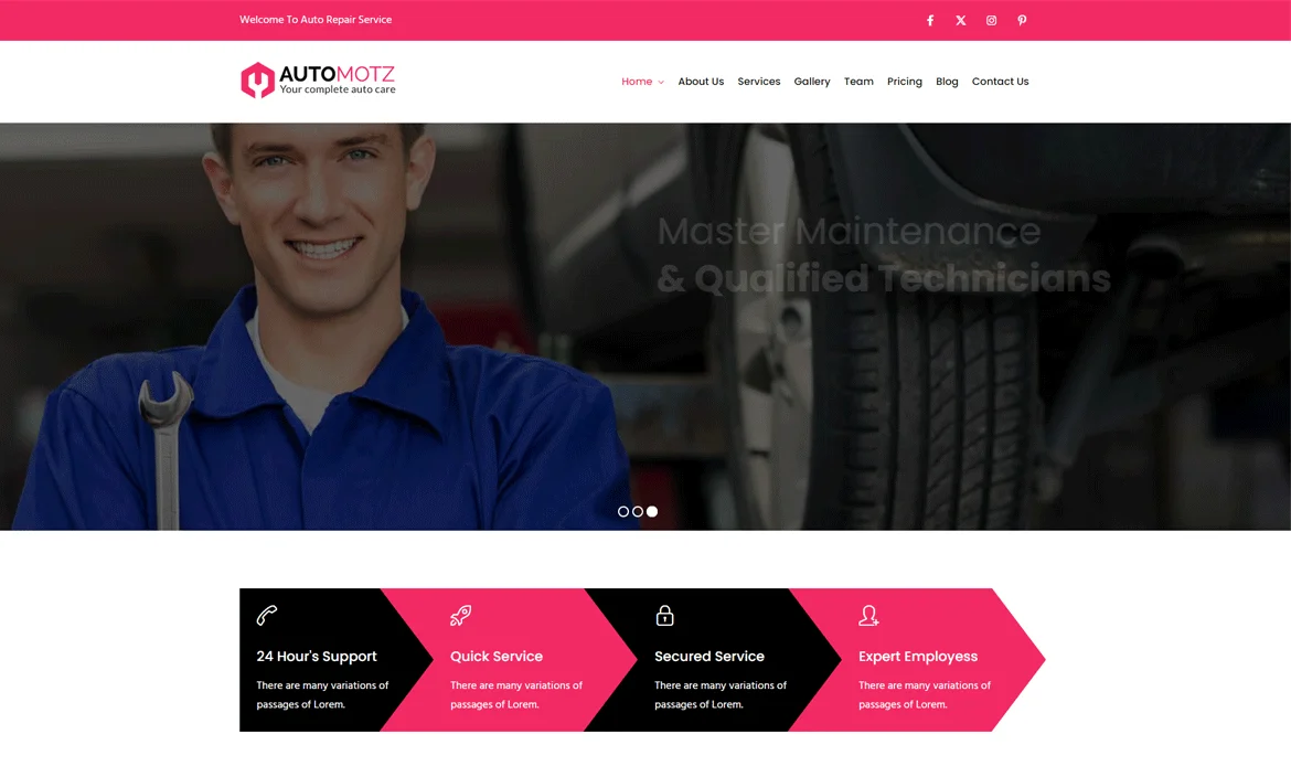 Automotz website template