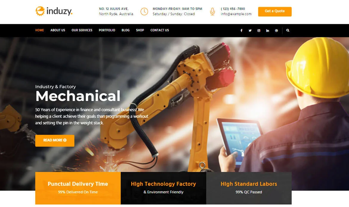 WPBakery WordPress Theme for Industry