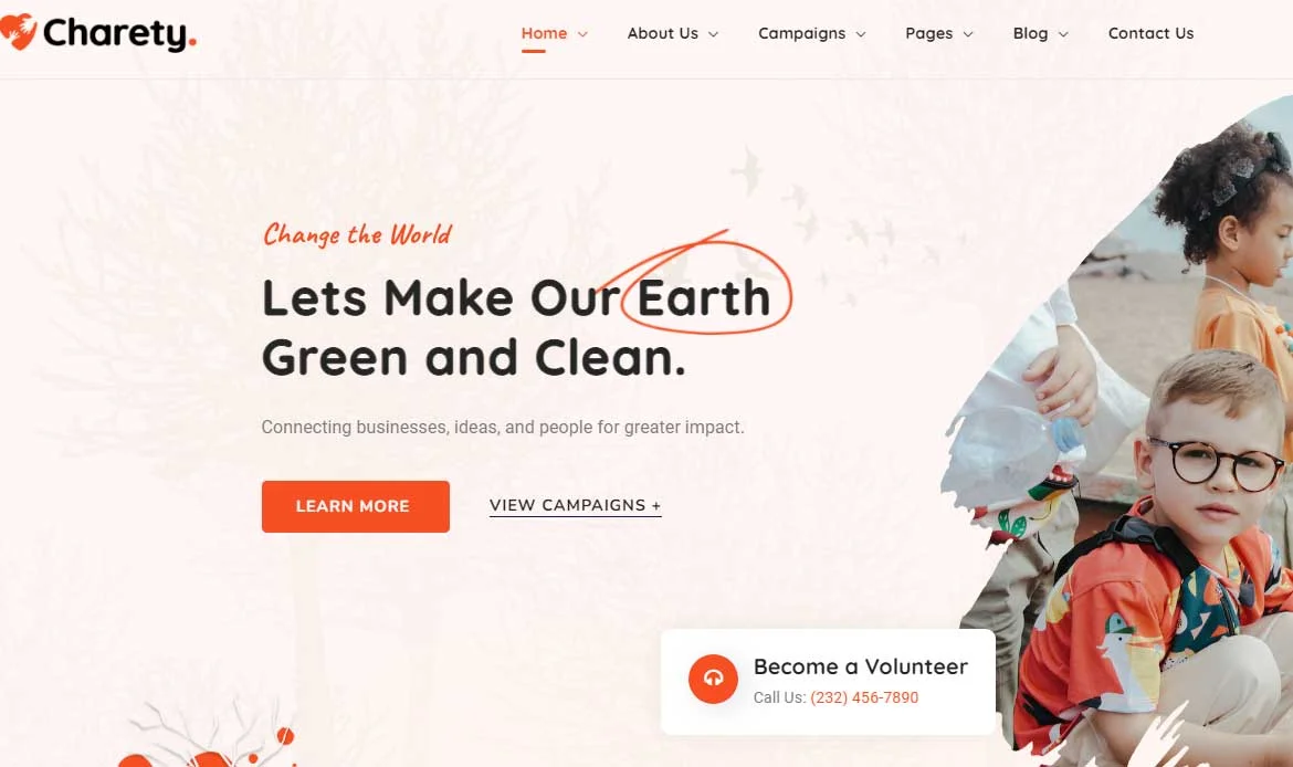 Charety Charity Unique WordPress Themes