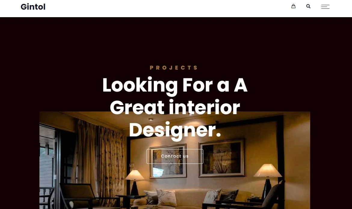 Gintol Architectural Website Template showcasing creative projects