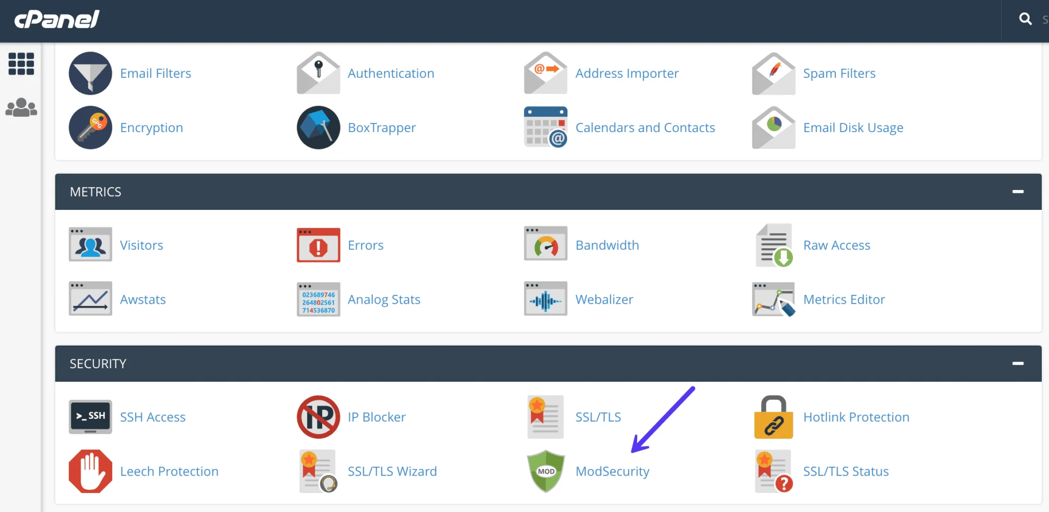 Disabling ModSecurity via cPanel