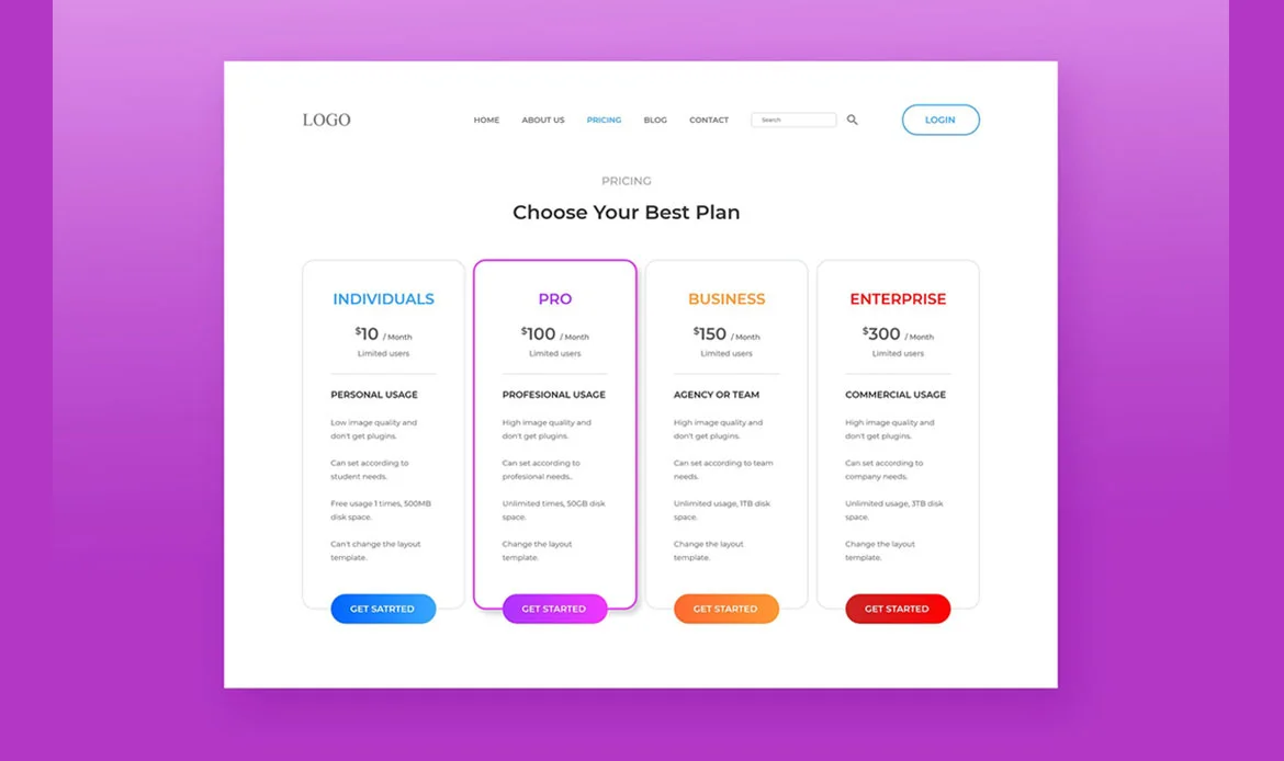 Pricing Page