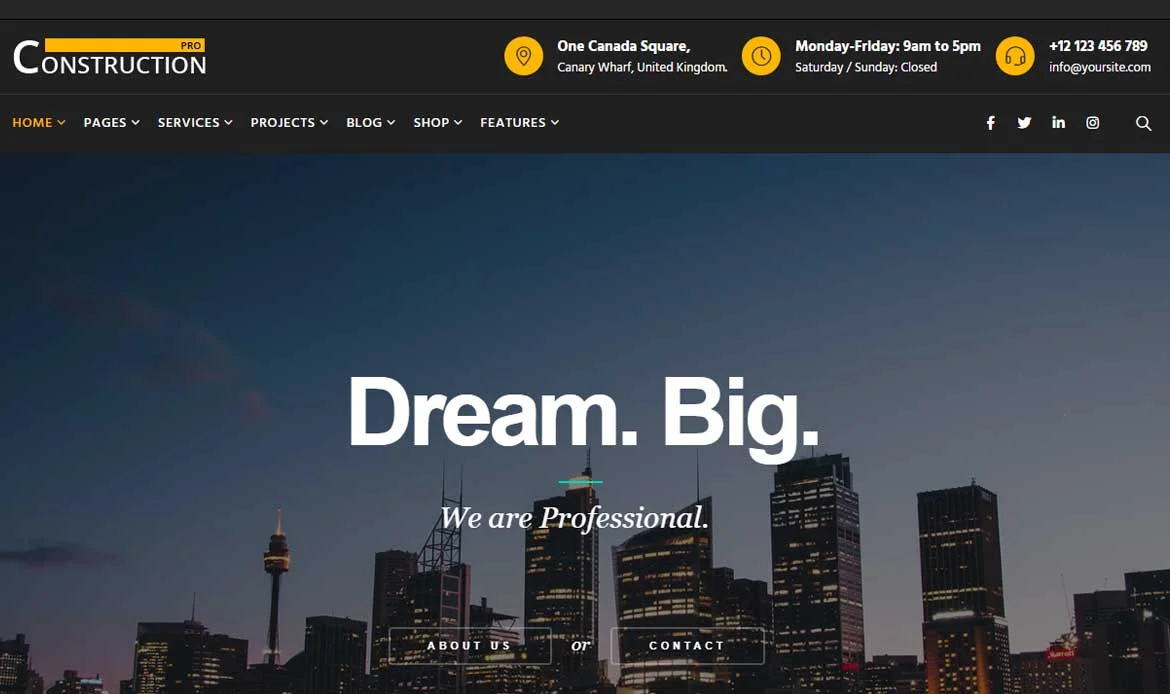 Responsive Construction WordPress Theme