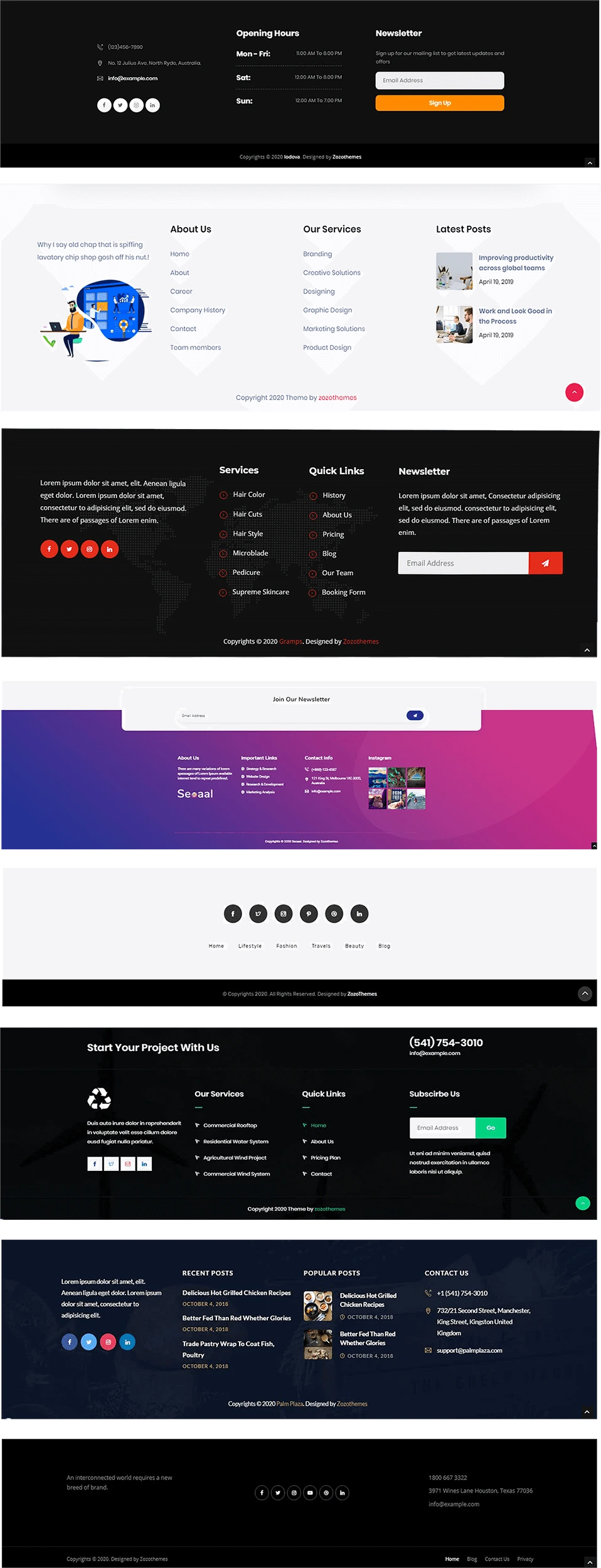 Honey shop website footer designs