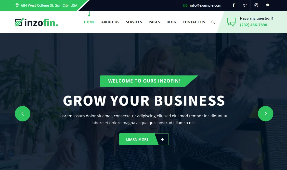 Inzofin finance Digital Marketing Agency WordPress Theme
