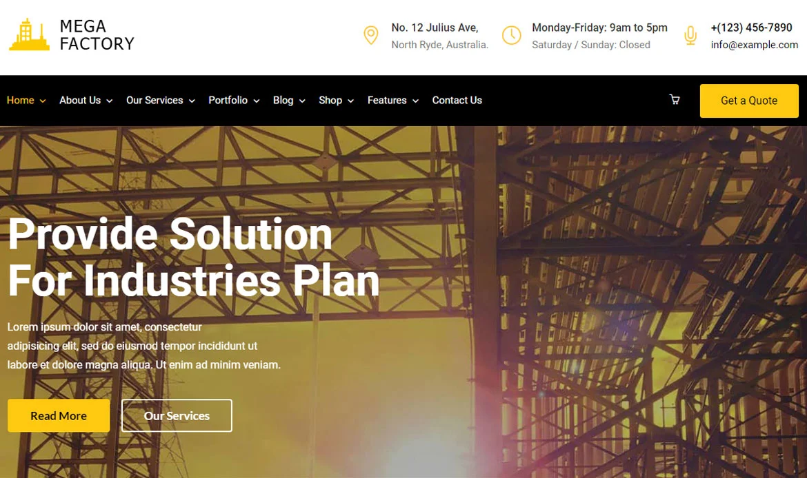 Mega Factory WordPress Fastest Theme