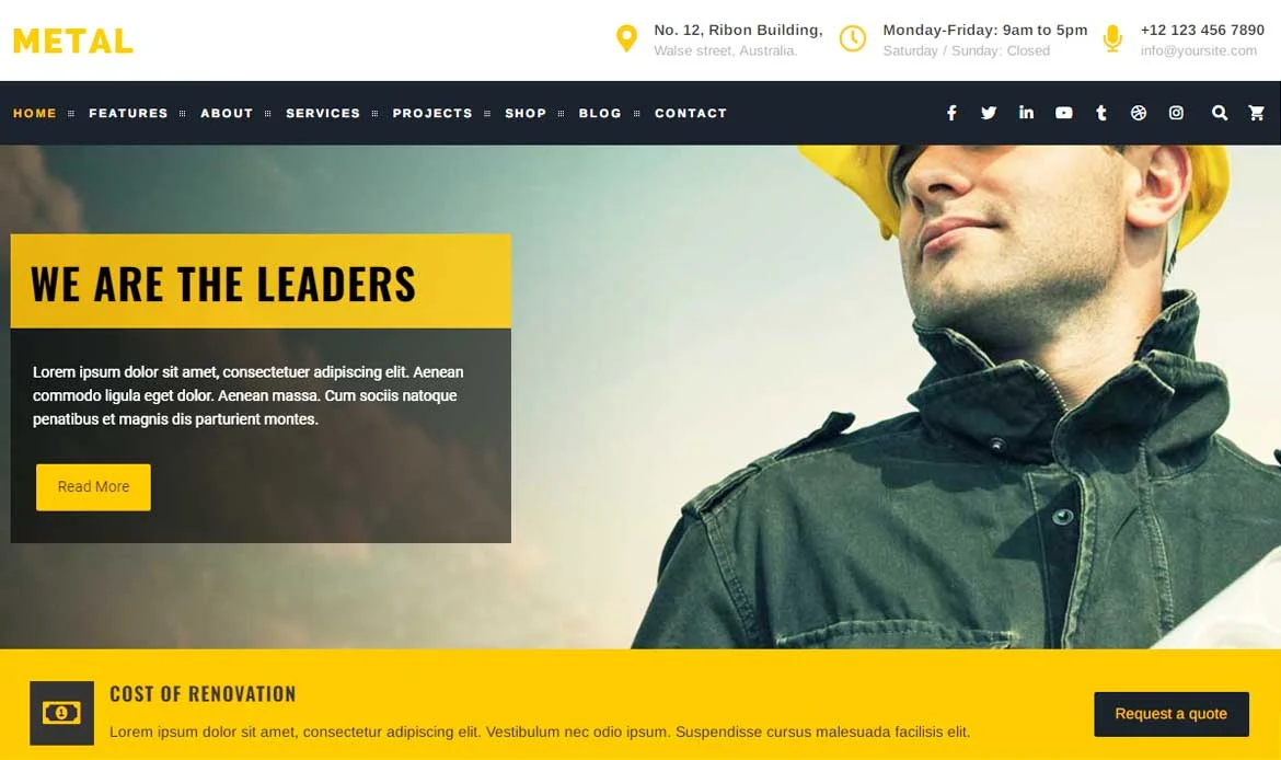 Industrial Website Theme