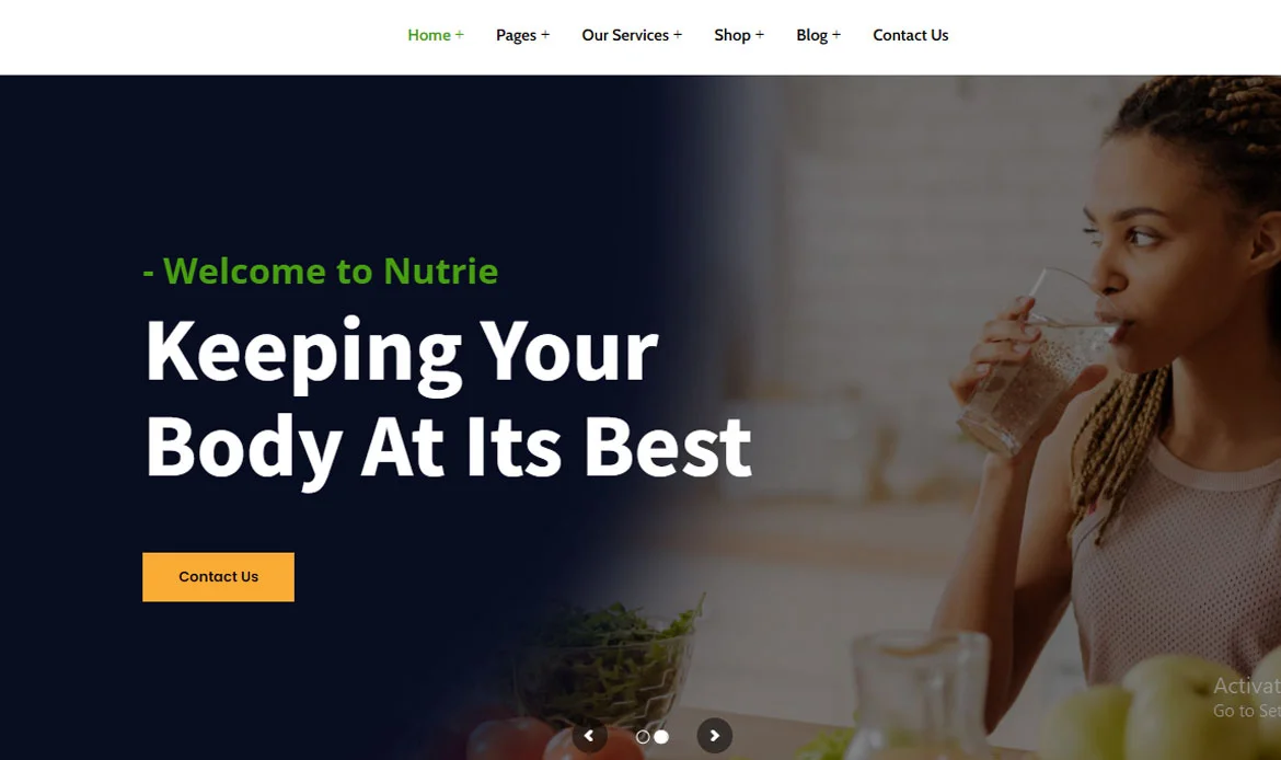 Nutrition WordPress Template