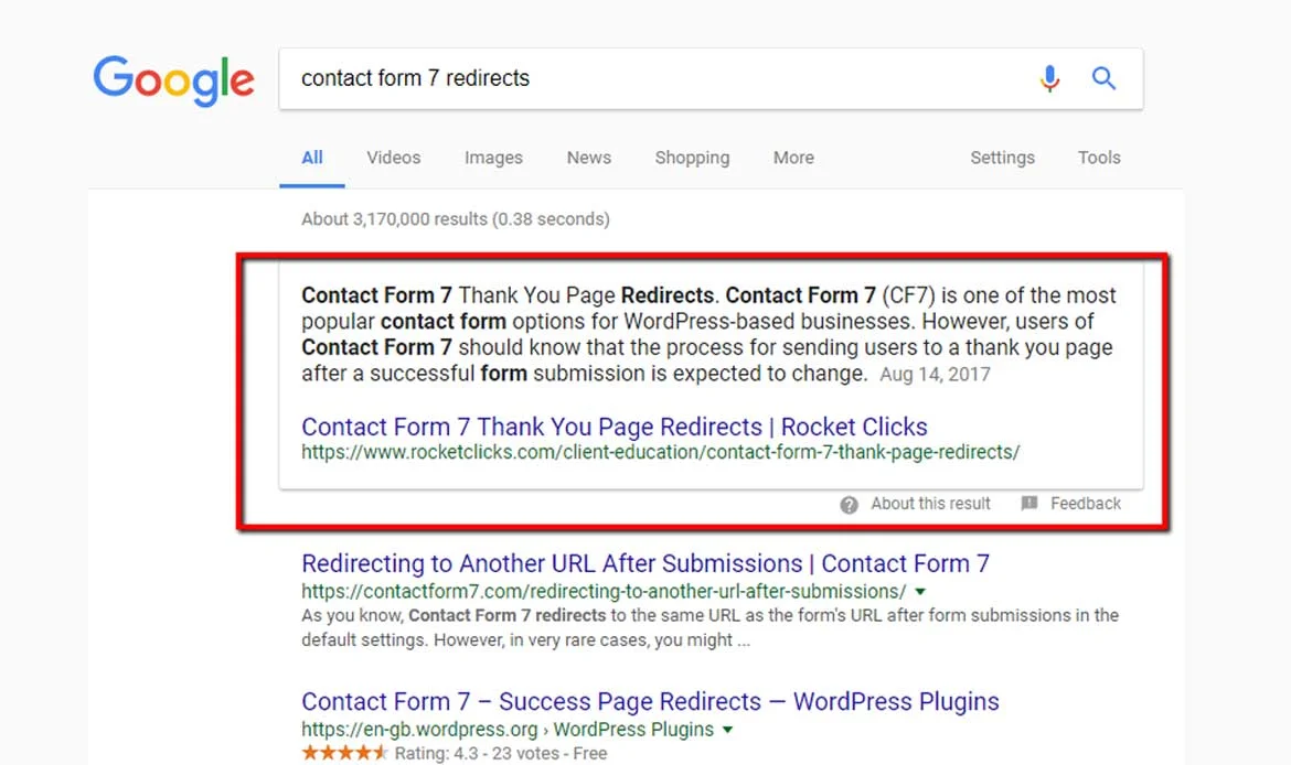 Paragraph Featured Snippets