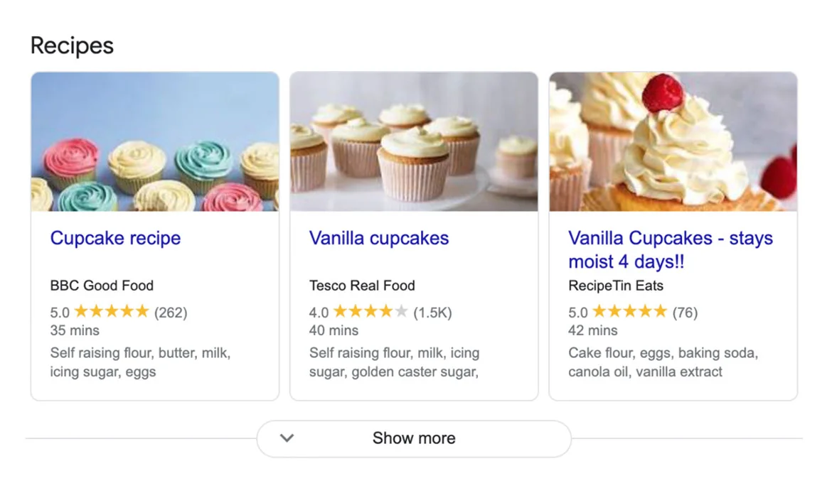 Recipe Featured Snippets