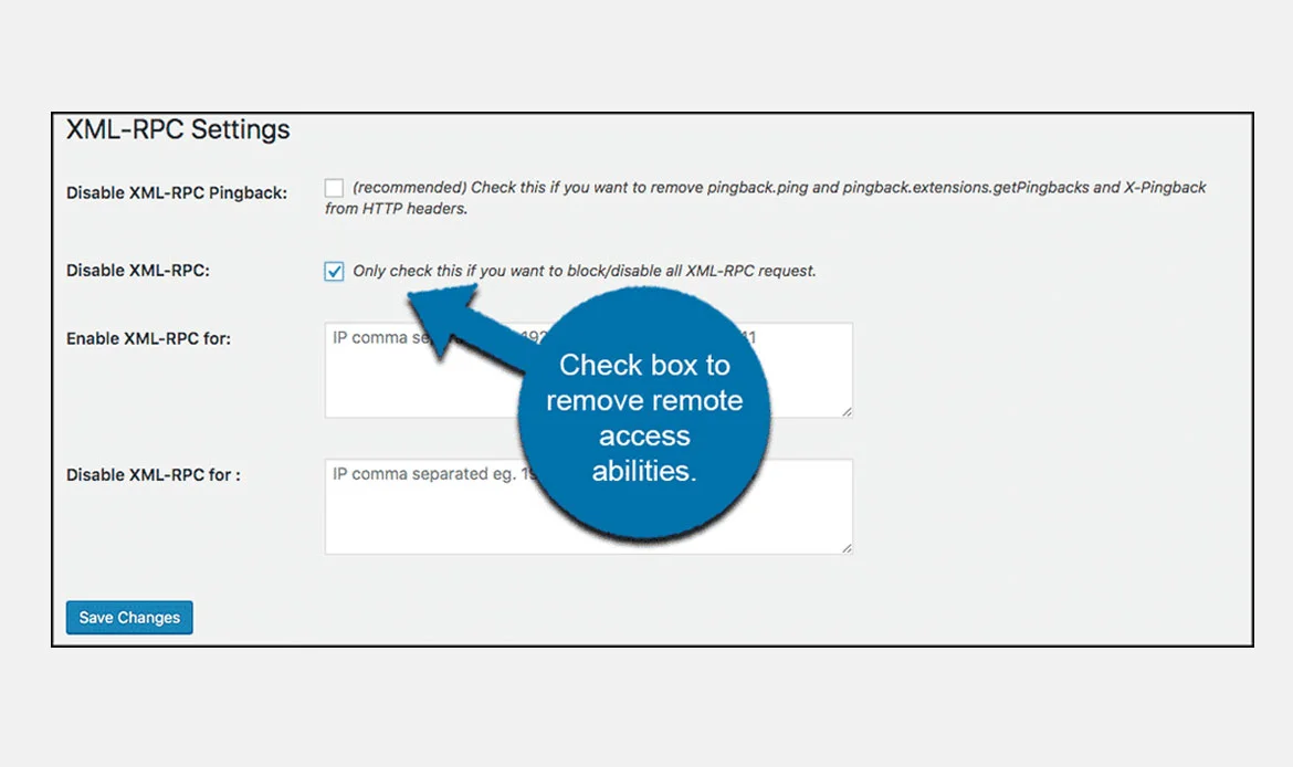 Disable XML-RPC