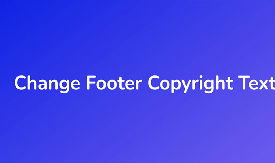 Edit WordPress Footer Copyright Text