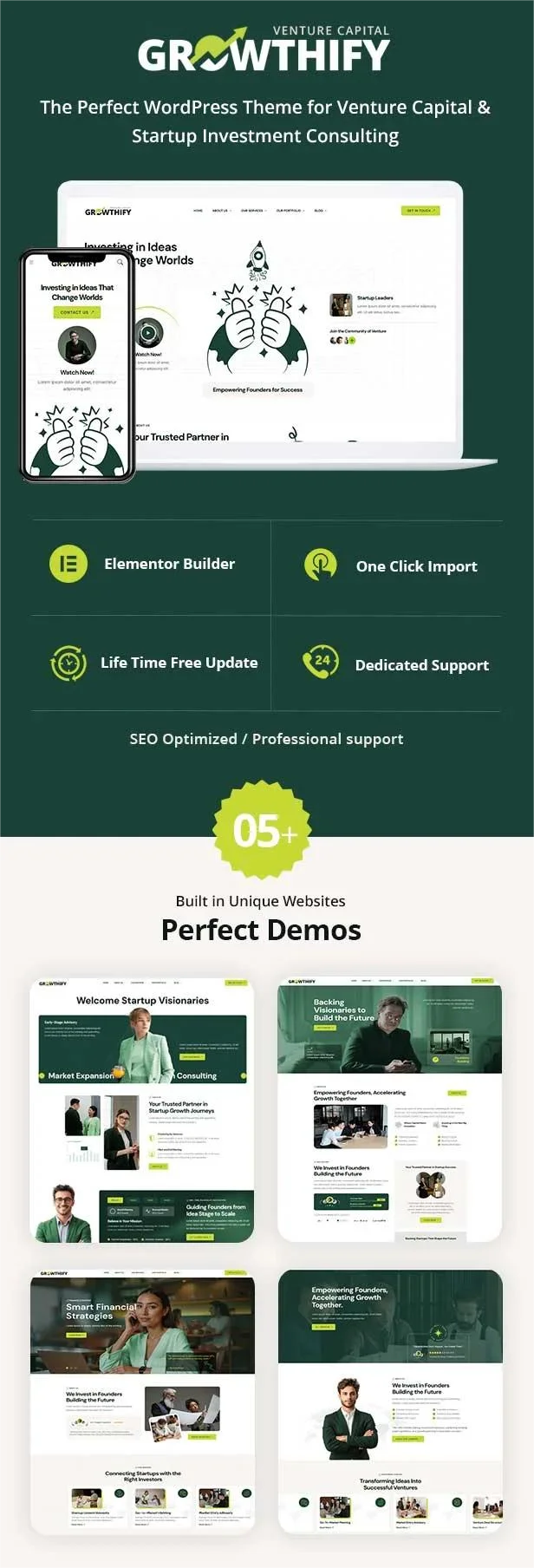 Startup & Venture Capital WordPress Theme Demos
