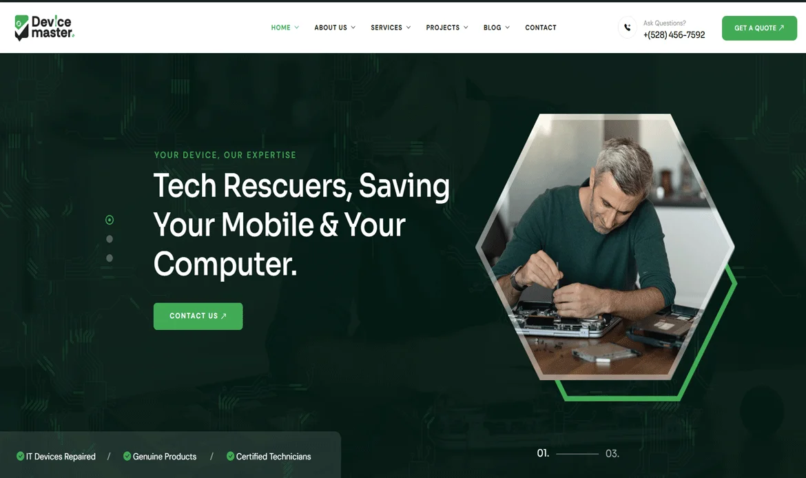 devicemaster mobile computer repair service WordPress theme