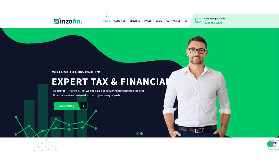 Landing Page WordPress Theme for Finance