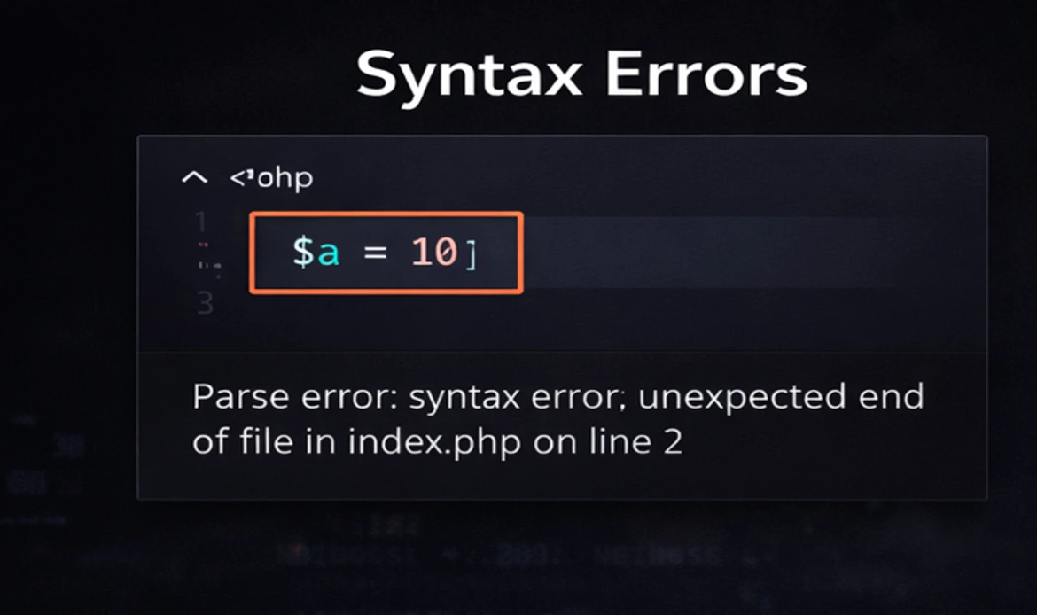 Common PHP Errors and Solutions (With Examples & Fixes)