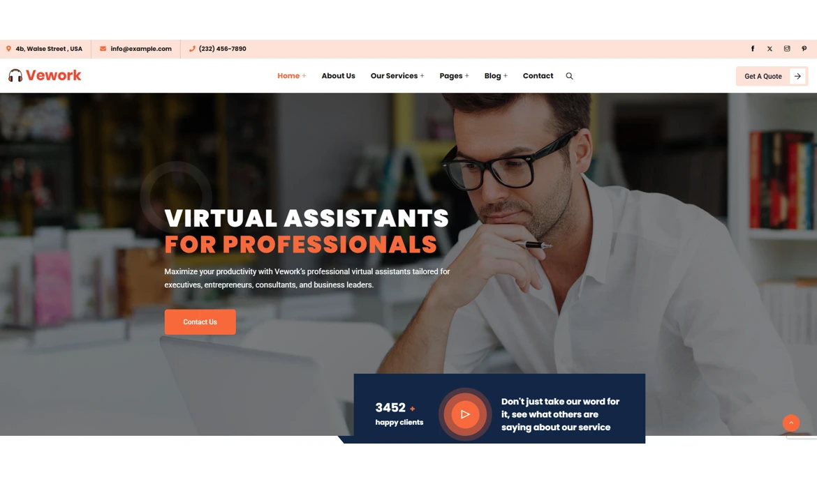 Virtual Assistant Website Theme