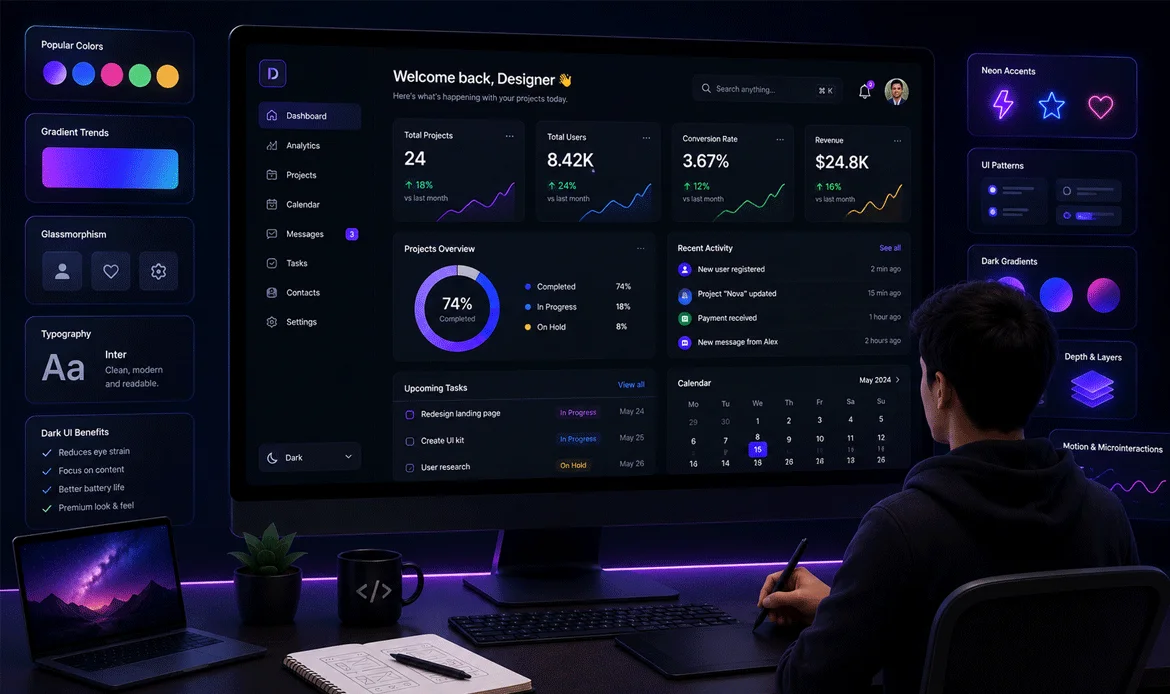 dark ui design trends and ai ui design generator