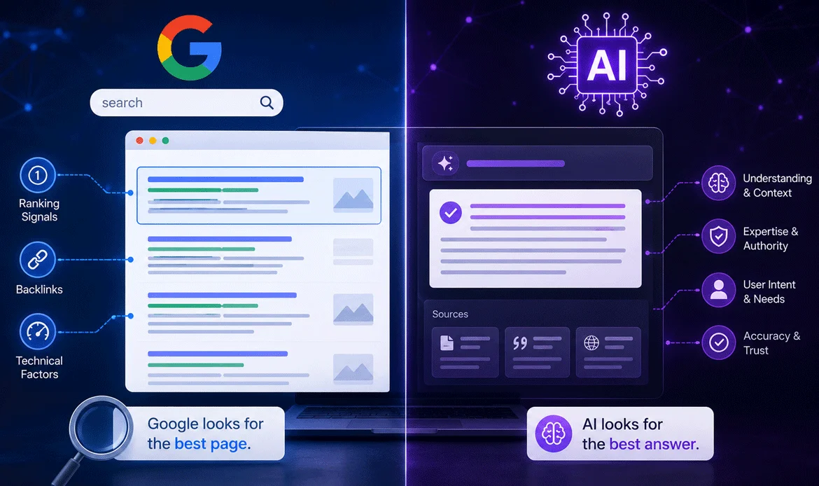 google search results vs ai answer generation ai search engine optimization