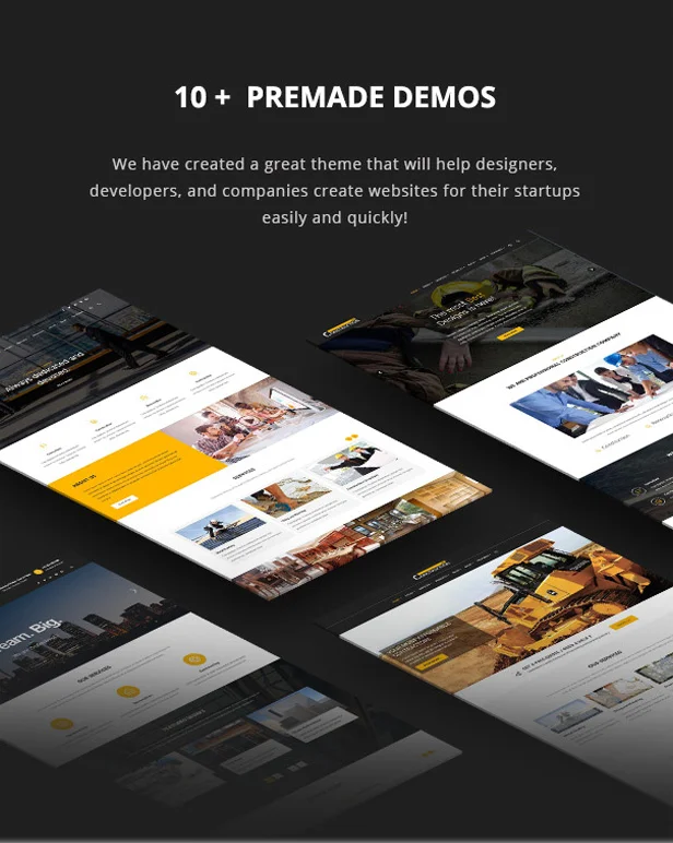 Multiple PreMade demos for Building and Renovation WordPress Theme