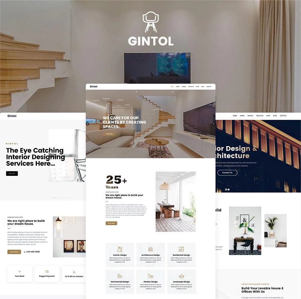 Pre-build pages for Architecture WordPress Theme