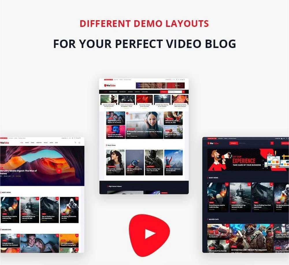 Pre-build pages for Magazine WordPress Theme