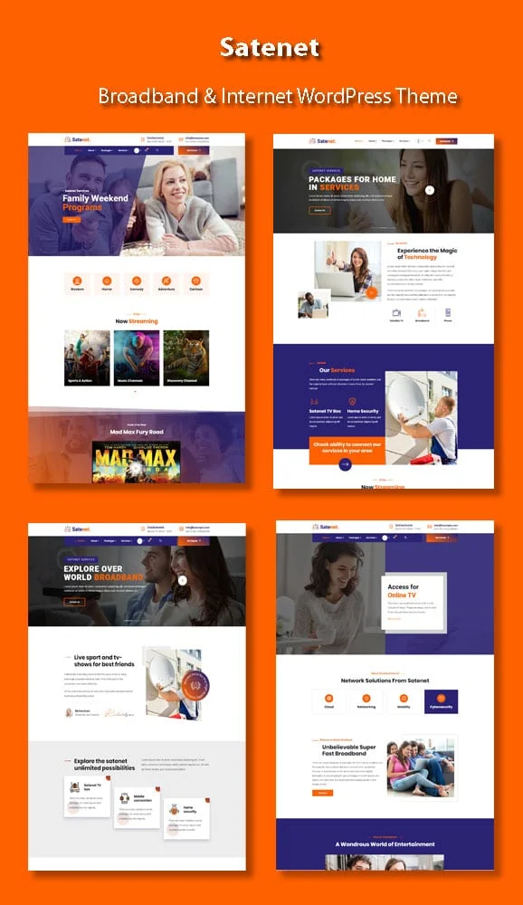  Multiple demo pages for Internet WordPress Theme