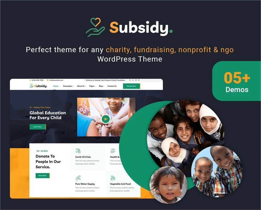 Subsidy - Nonprofit WordPress Theme Demos