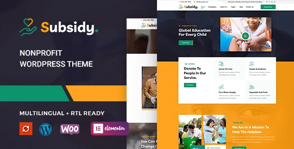 Subsidy – Nonprofit WordPress Theme