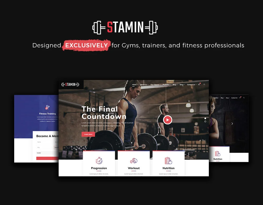 Stamin - Fitness and Gym WordPress Theme Demos