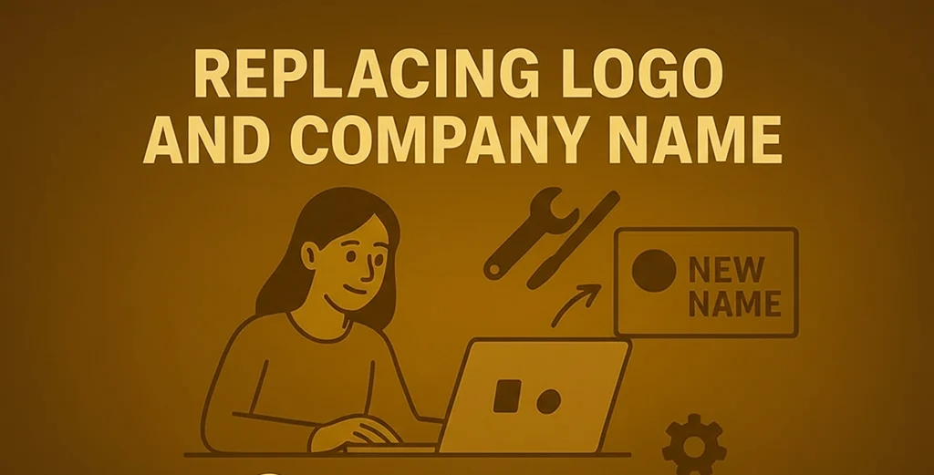 Replacing logo and company name