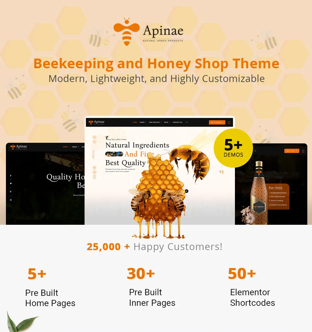 Beekeeping and Honey Shop WordPress Theme Demos