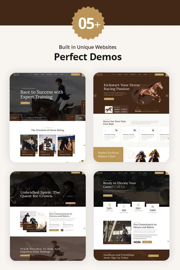 Horse Club & Equestrian WordPress Theme Demos