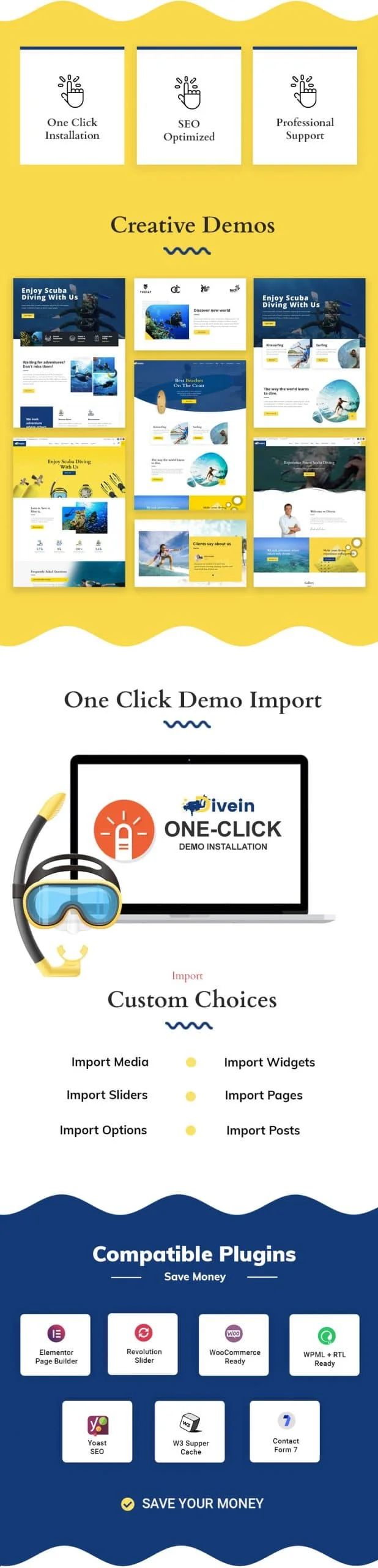  Multiple demo pages for Surfing WordPress Theme