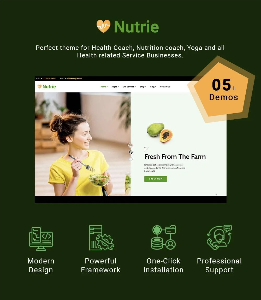 Nutrie - Health Coach and Wellness Website Template Demos