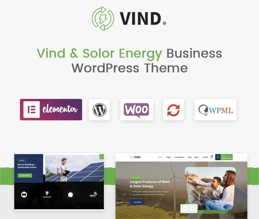Vind - Solar Energy WordPress Theme Demos