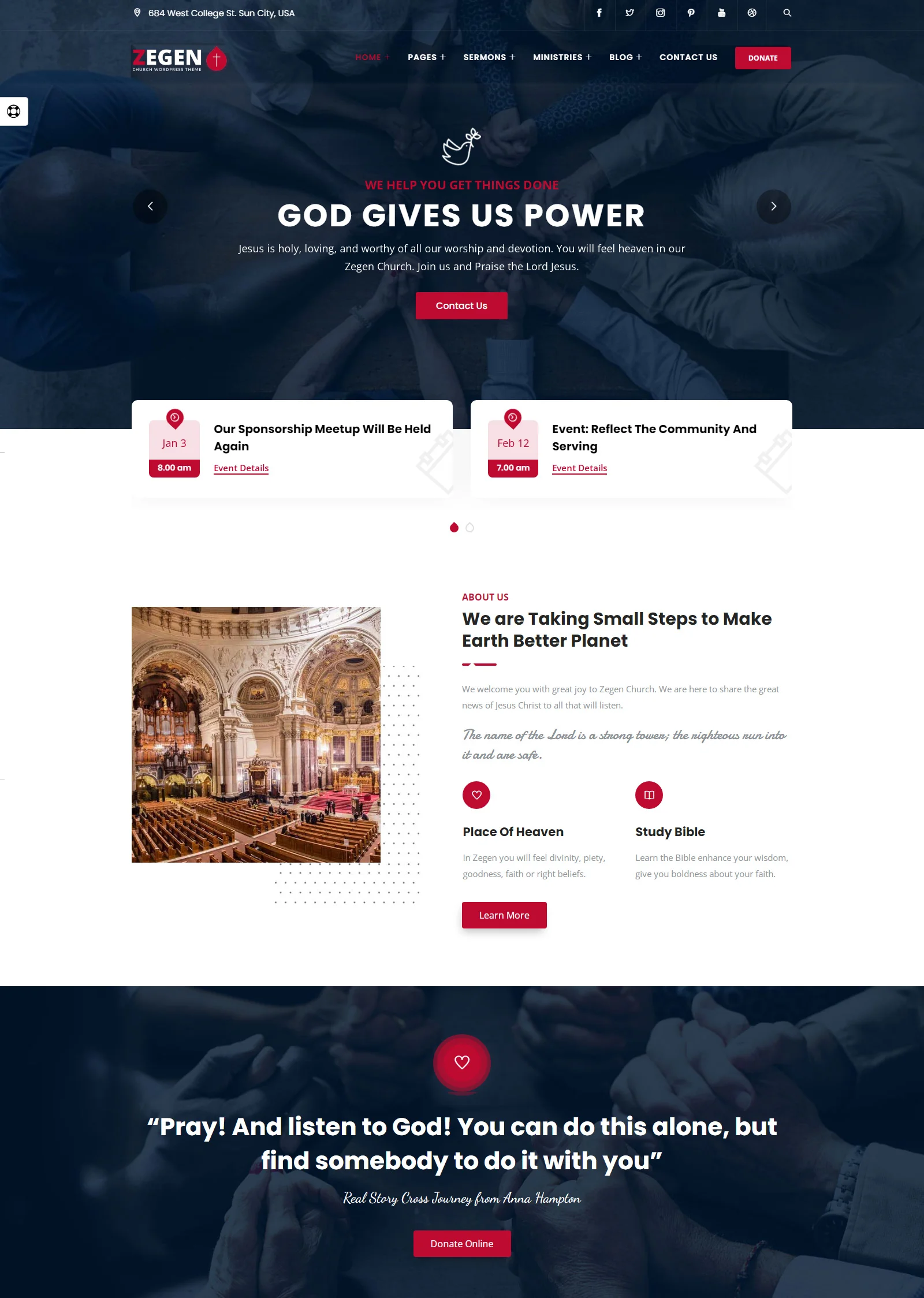 Church Website Template Demo Pages