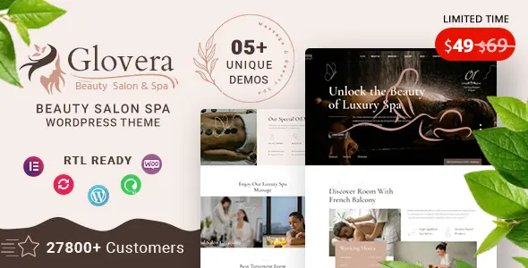 Beauty Salon Spa WordPress Theme – Glovera