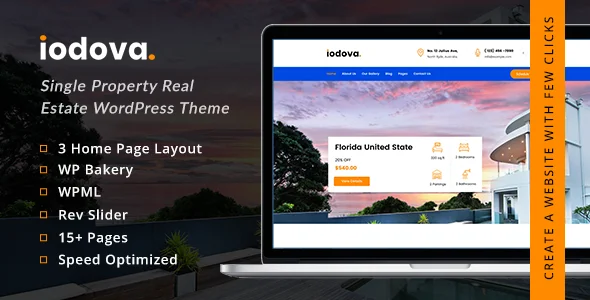 Single Property Real Estate WordPress Theme – Iodova