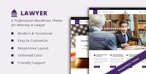 Lawyer – Attorney & Lawfirm WordPress Theme