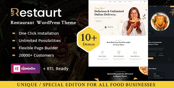 Restaurant, Café & Food Ordering WordPress Theme – Restaurt