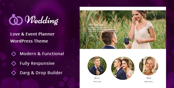 Engagement & Wedding Planner WordPress Theme – Wedding