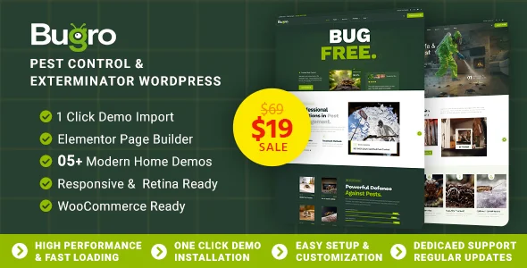 Pest Control, Exterminator & Fumigation Services WordPress Theme – Bugro