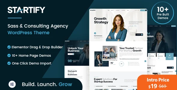 Business & Consulting Agency Elementor WordPress Theme – Startify